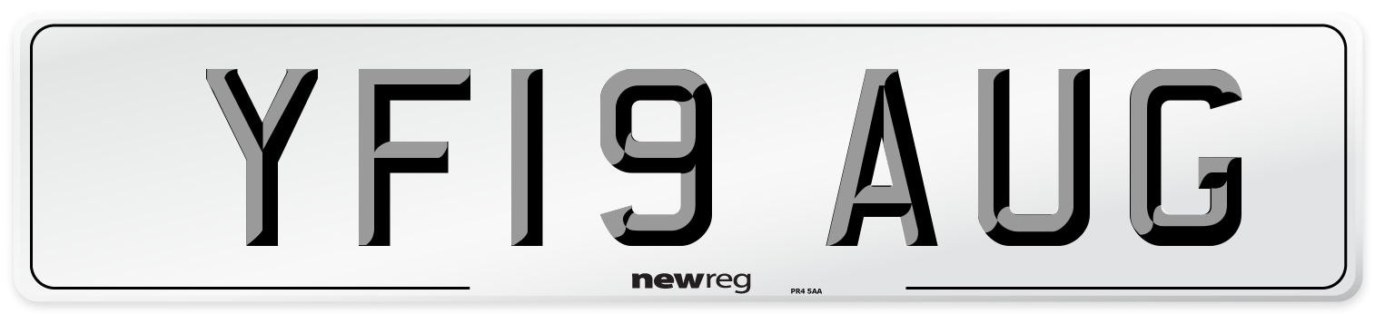 YF19 AUG Number Plate from New Reg